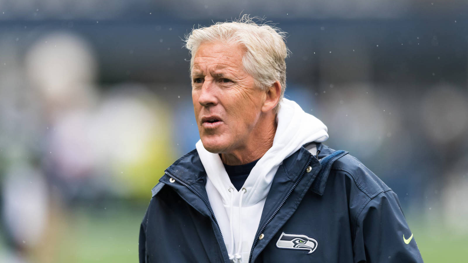 Pete Carroll Has Bandage On Nose After Being Hit By Ball In Face