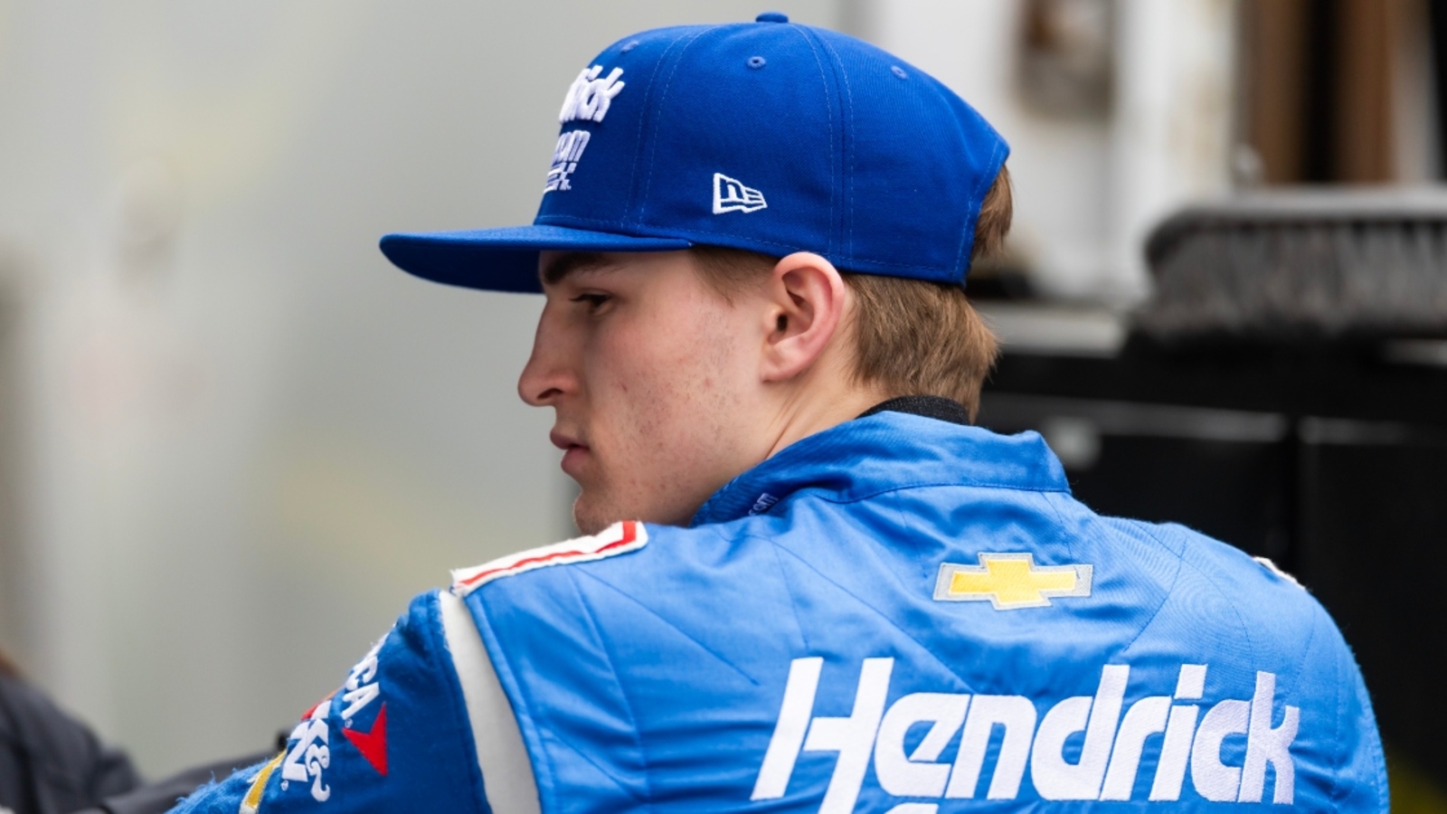 Corey Day reacts to winning Las Vegas Truck Series pole
