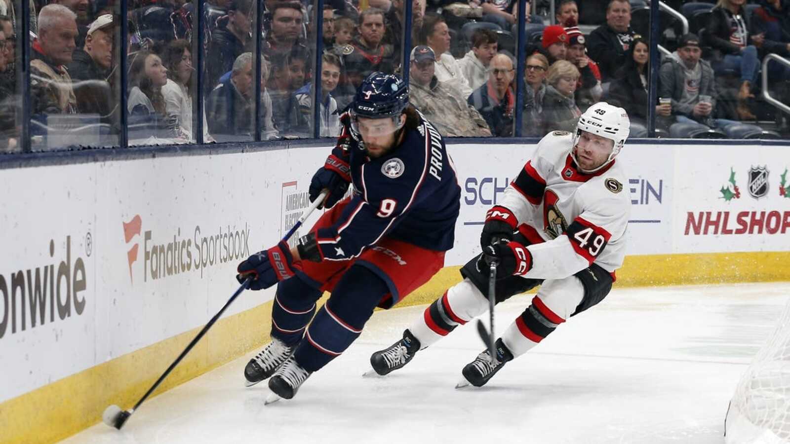 Jackets reel off 4 straight goals, rally past Senators