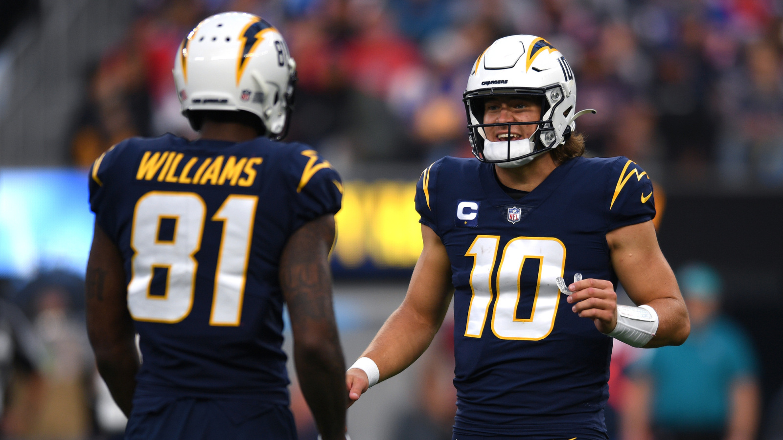 Chargers' Justin Herbert addresses 'heartbreaking' Mike Williams retirement