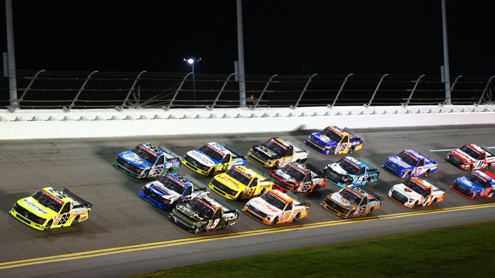 Rajah Caruth, Michael McDowell involved in multi-truck wreck late at Daytona