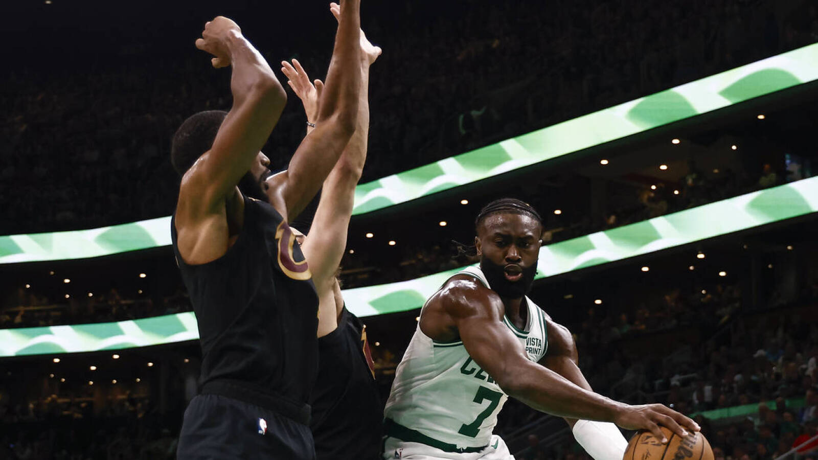 Celtics dominate short-handed Cavaliers in blowout Game 1 win