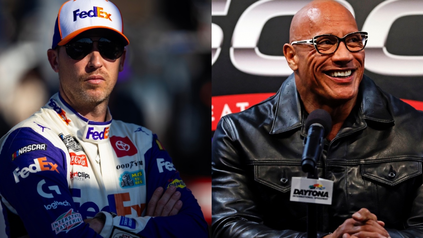 Denny Hamlin reacts to The Rock bringing his name up ahead of Daytona 500