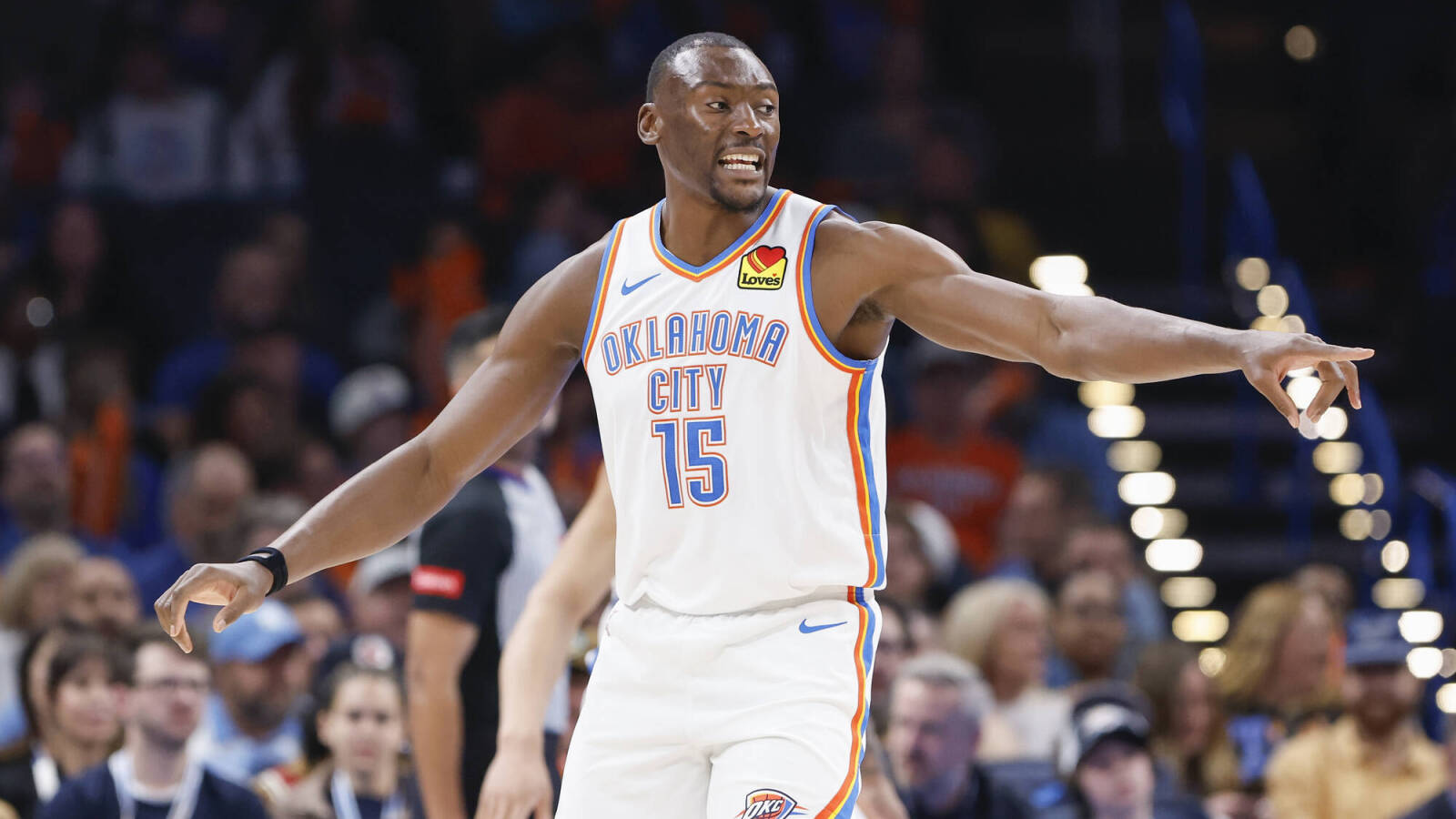 Thunder center Bismack Biyombo offers update after scary collapse on bench