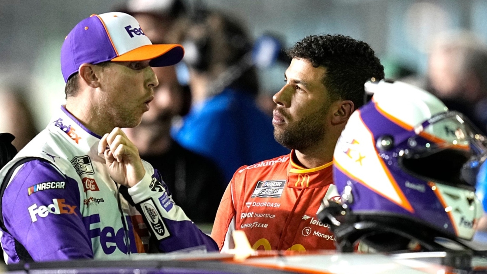 Dale Earnhardt Jr. ‘can’t applaud’ Denny Hamlin, Bubba Wallace Kansas battle: ‘Not like that’