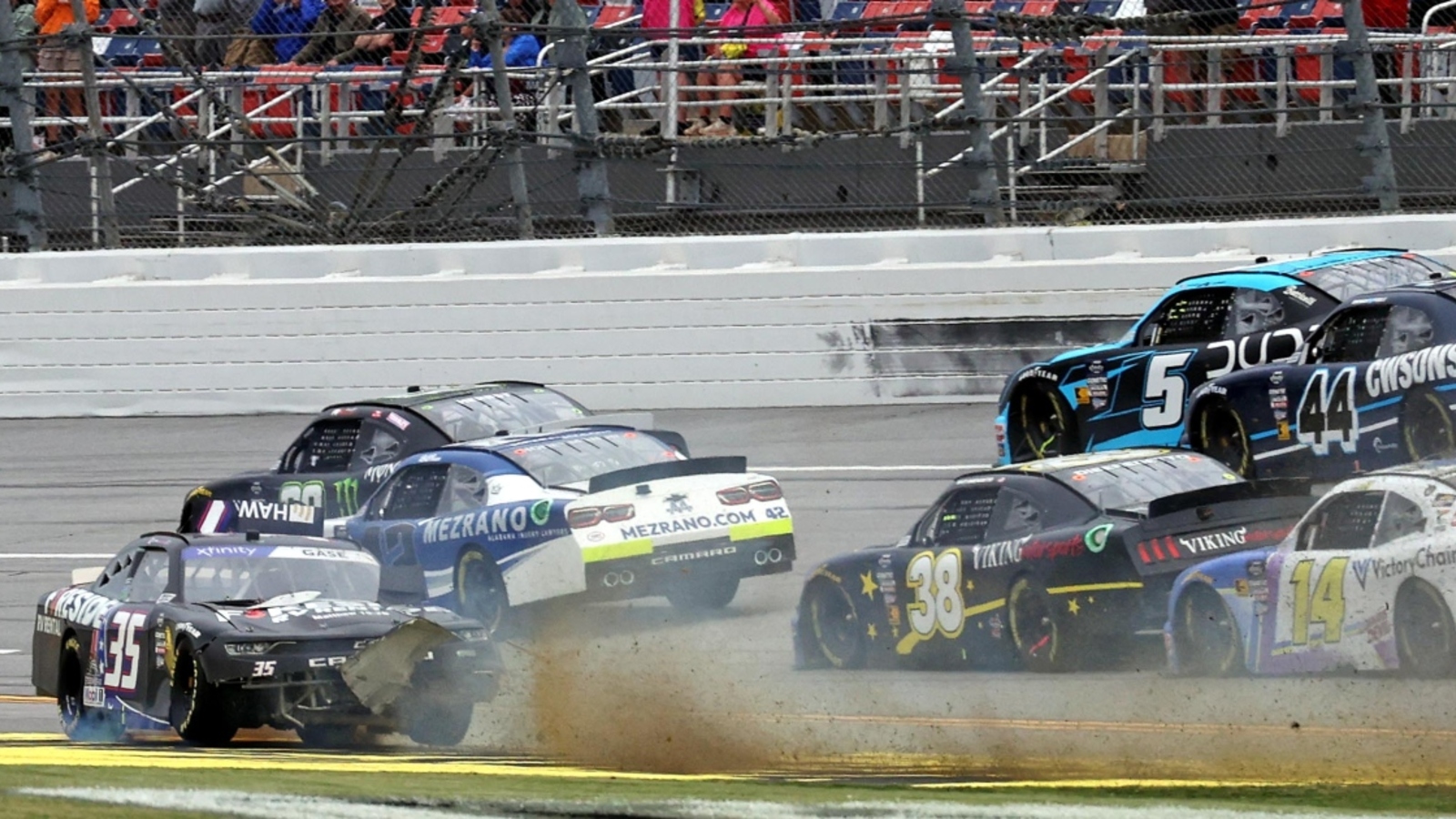 Denny Hamlin calls end of Xfinity Series race at Talladega ‘so frustrating’