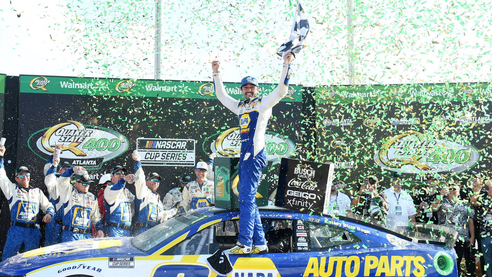 Chase Elliott had minor mishap right after winning race