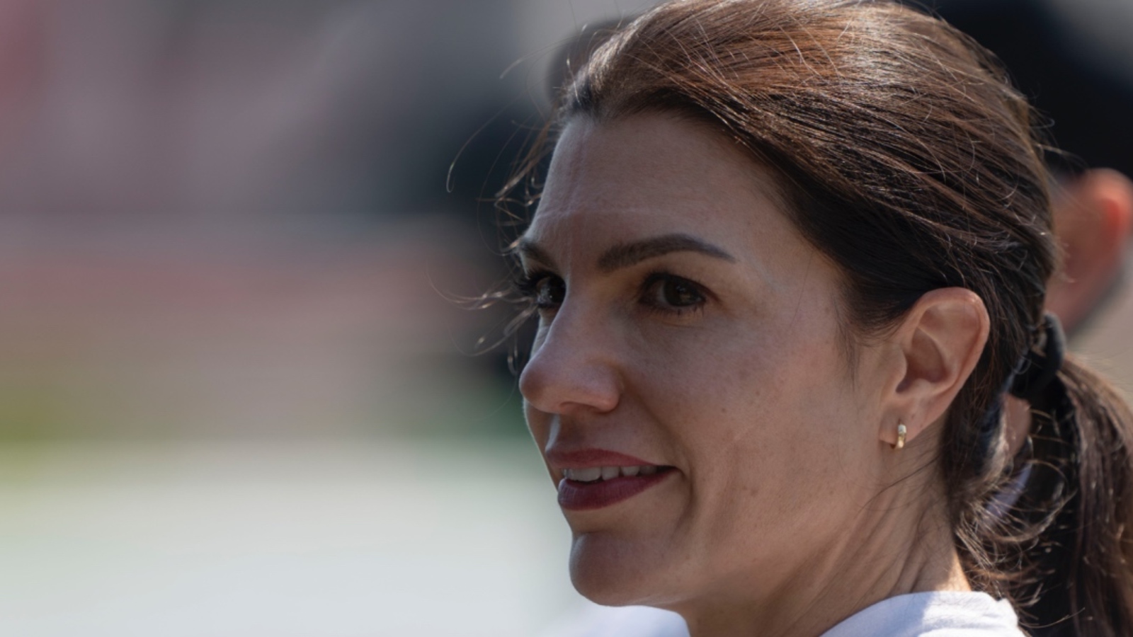 Denny Hamlin reacts to Katherine Legge earning P17 at Indianapolis NASCAR race