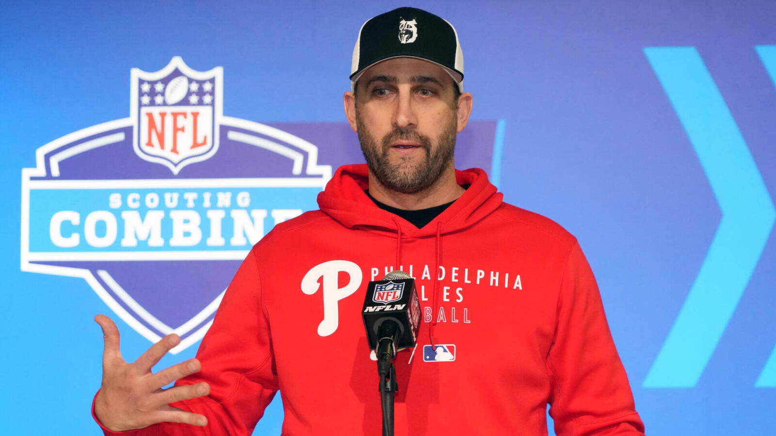 Eagles HC throws out first pitch for Phillies home opener