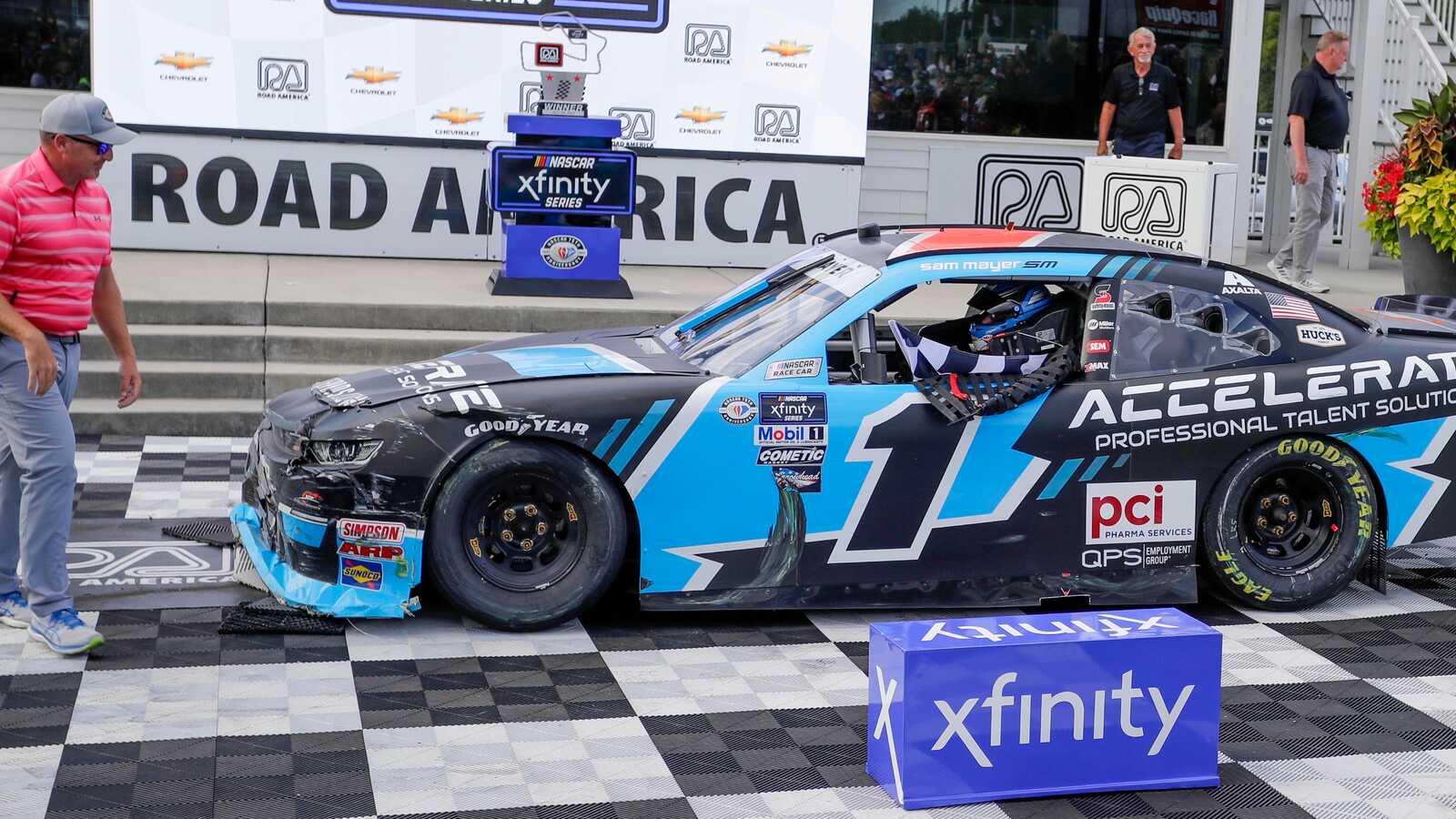 Sam Mayer scores first Xfinity career victory at Road America in wild double overtime finish