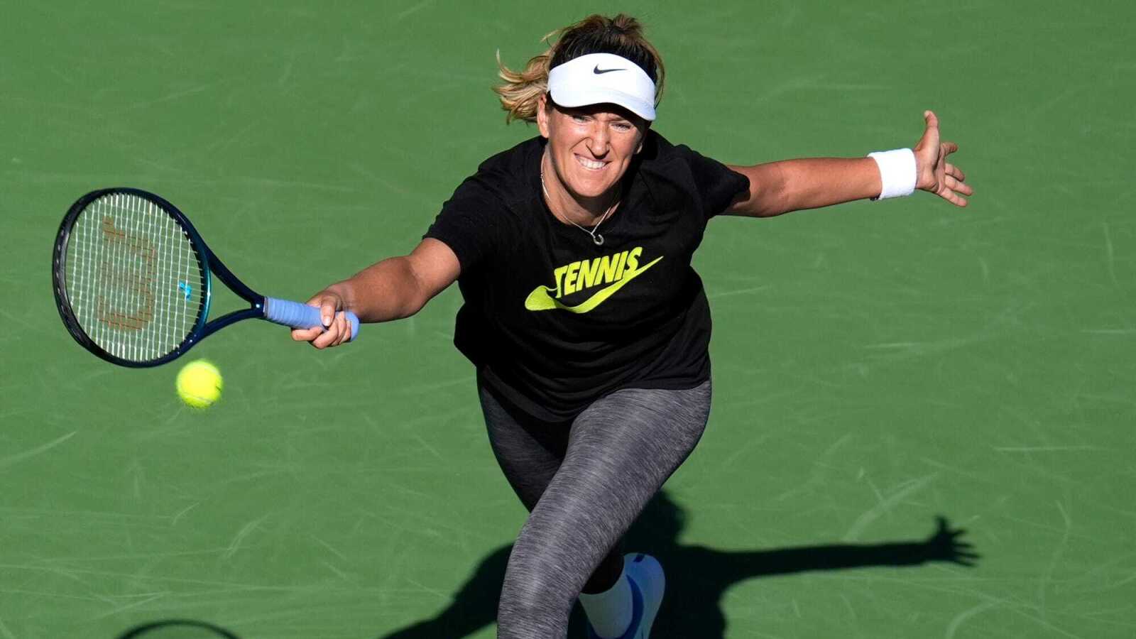 Watch: Victoria Azarenka's son Leo steals the show at Indian Wells, rates first round win to set up Zheng Qinwen tie