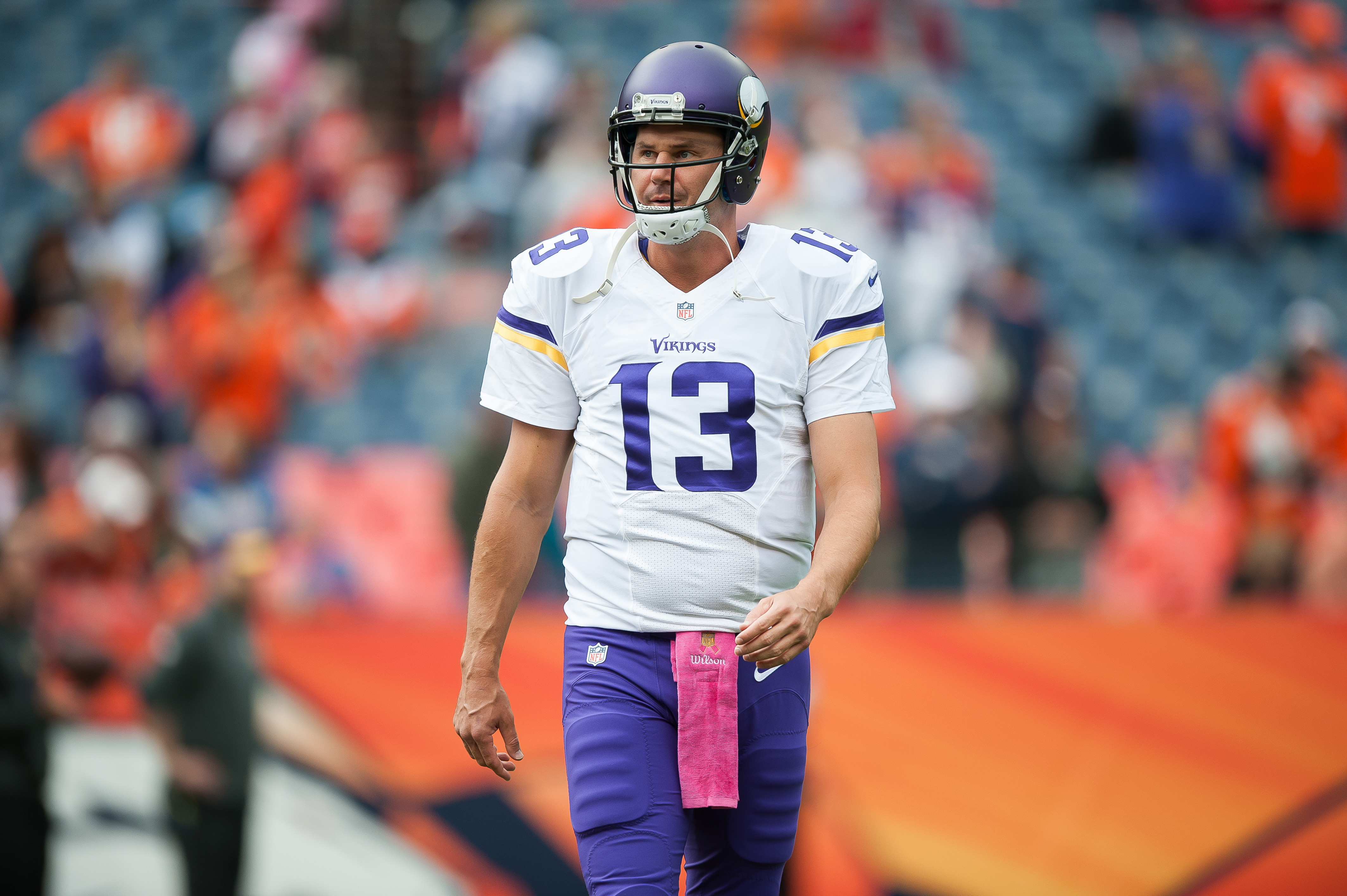 pro line men\u0026#39;s minnesota vikings shaun hill team color jersey  