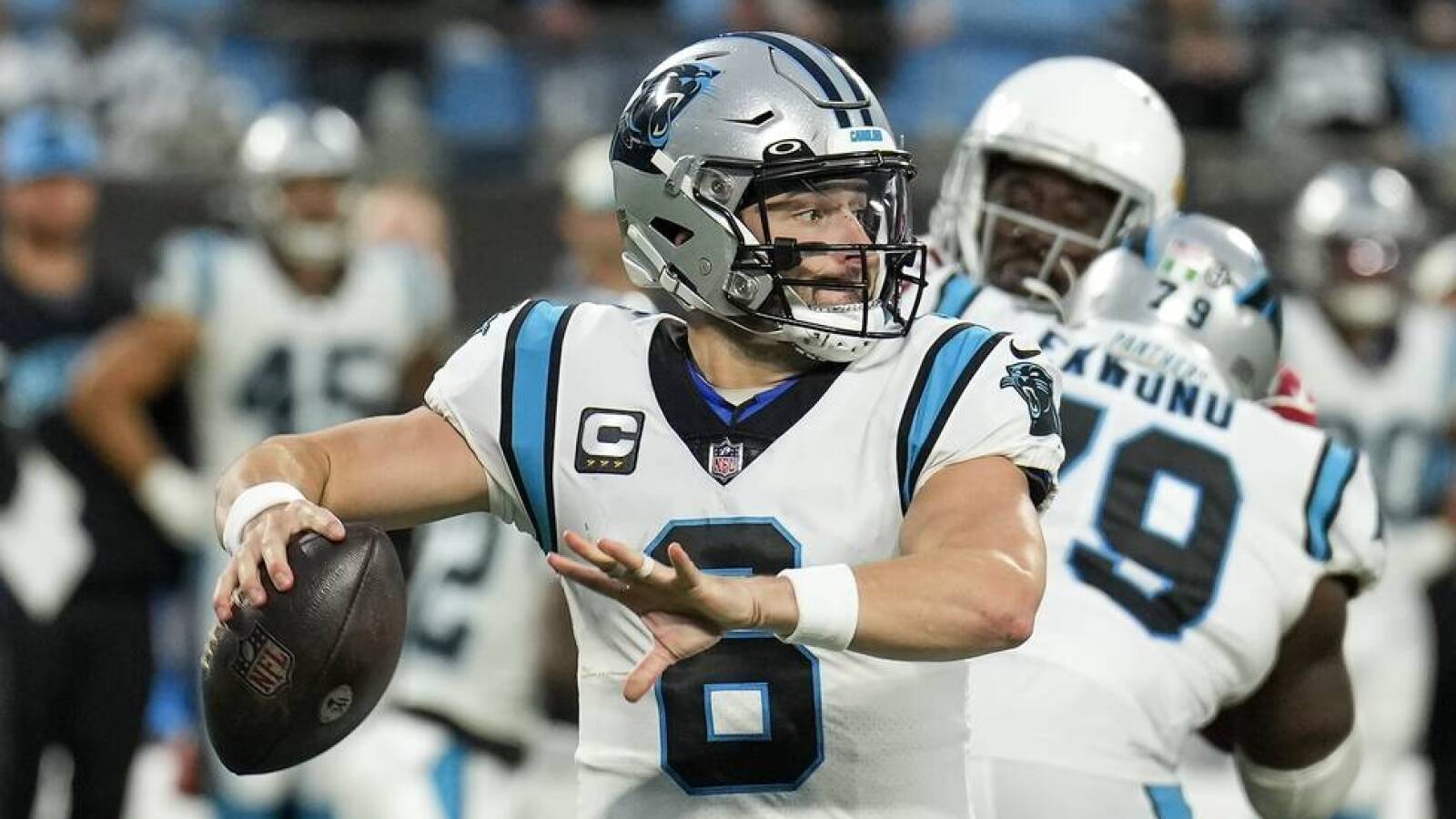 Report: Panthers QB Baker Mayfield suffered high ankle sprain vs. 49ers