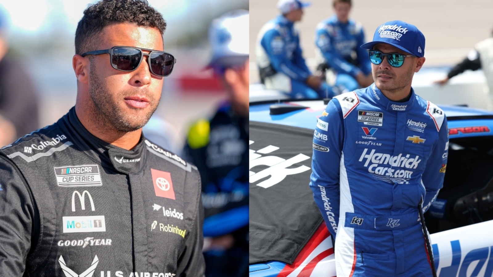 Bubba Wallace, Kyle Larson exchange words on pit road after restart incident at Gateway