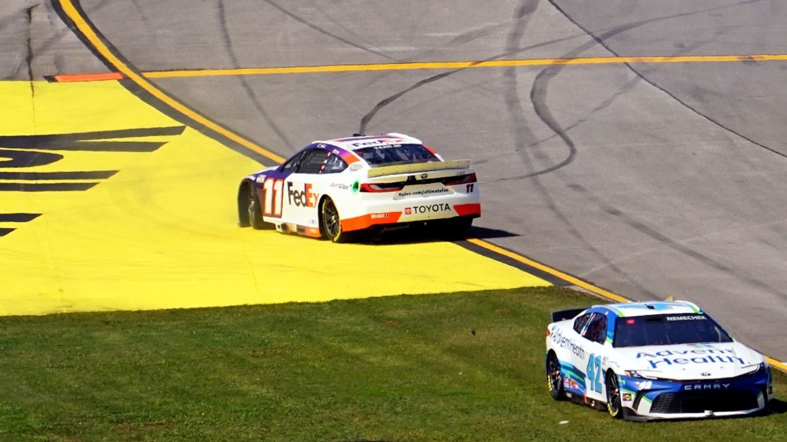 Denny Hamlin opens up about pit road puddles at Talladega, explains why he spun out