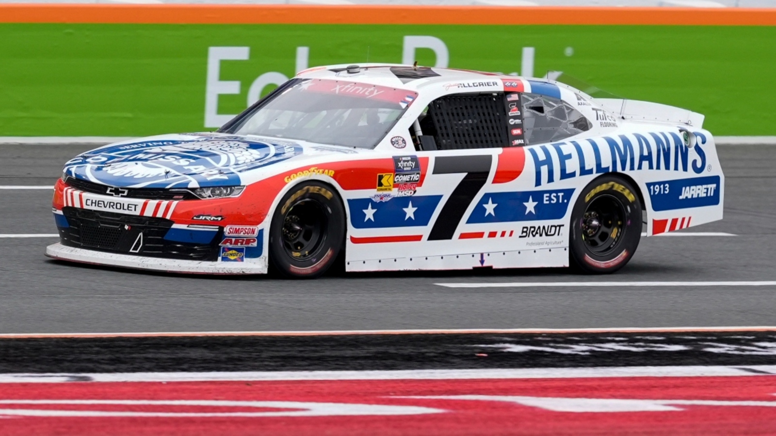 Denny Hamlin reacts to Justin Allgaier ignoring order to pit at Charlotte, costing him the win