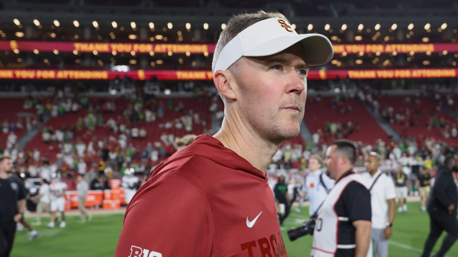 Lincoln Riley had a message for Desman Stephens after bad hit on Dante Moore