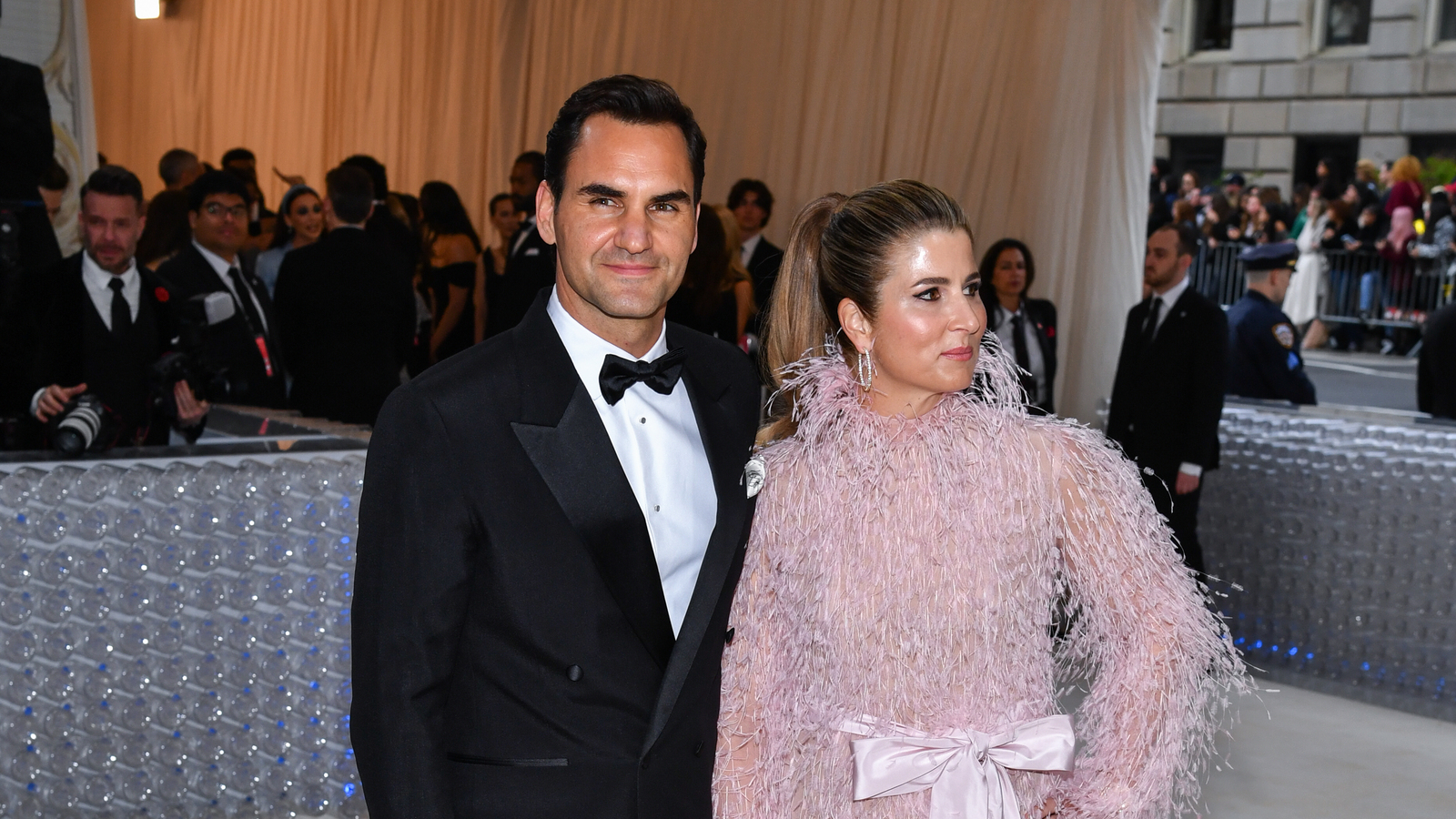 Co-Host Roger Federer & Wife Mirka Dazzle At Met Gala
