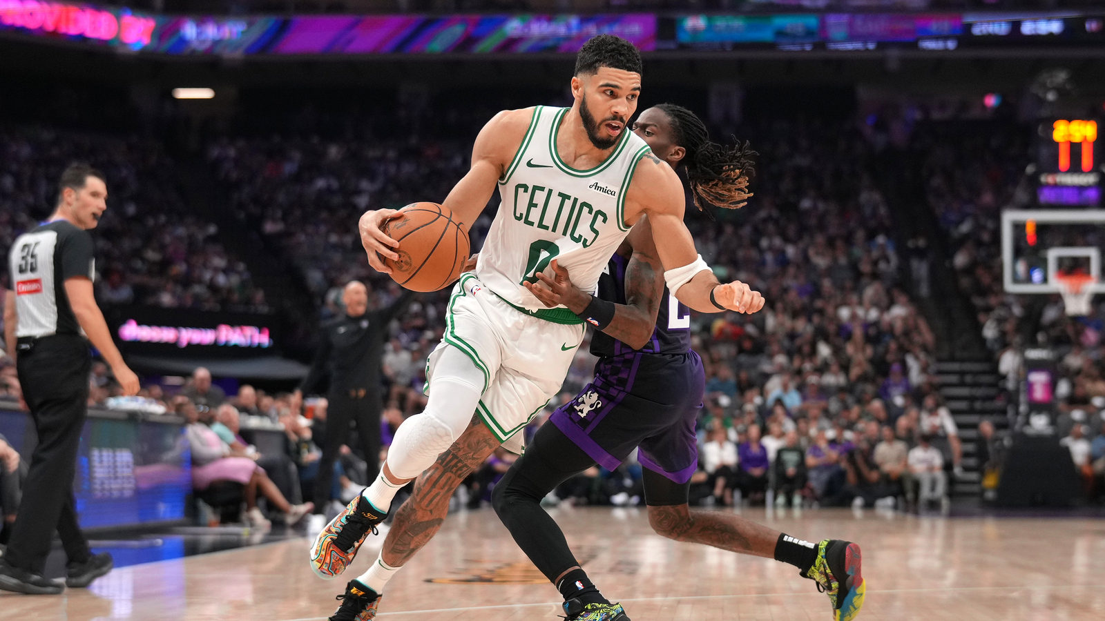Celtics star Jayson Tatum in visible pain after ankle injury
