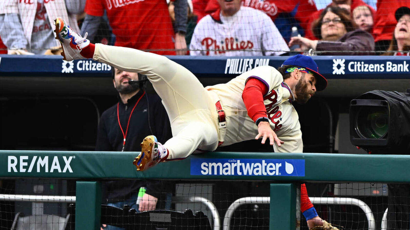 Phillies make alterations to dugout at Citizens Bank Park after Bryce Harper's scary fall