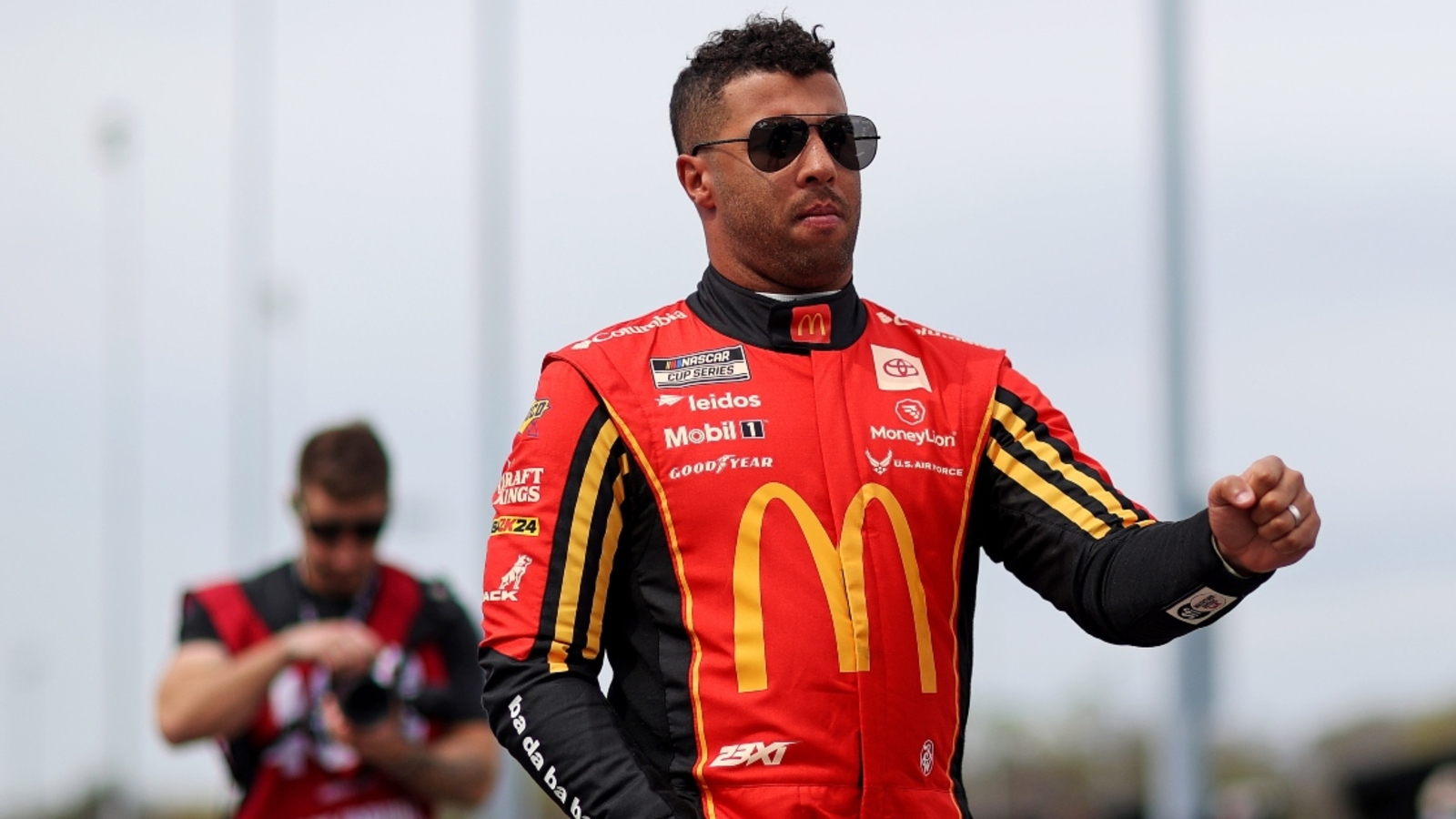 23XI reveals Bubba Wallace McDonald’s Grimace paint scheme, firesuit ahead of Iowa