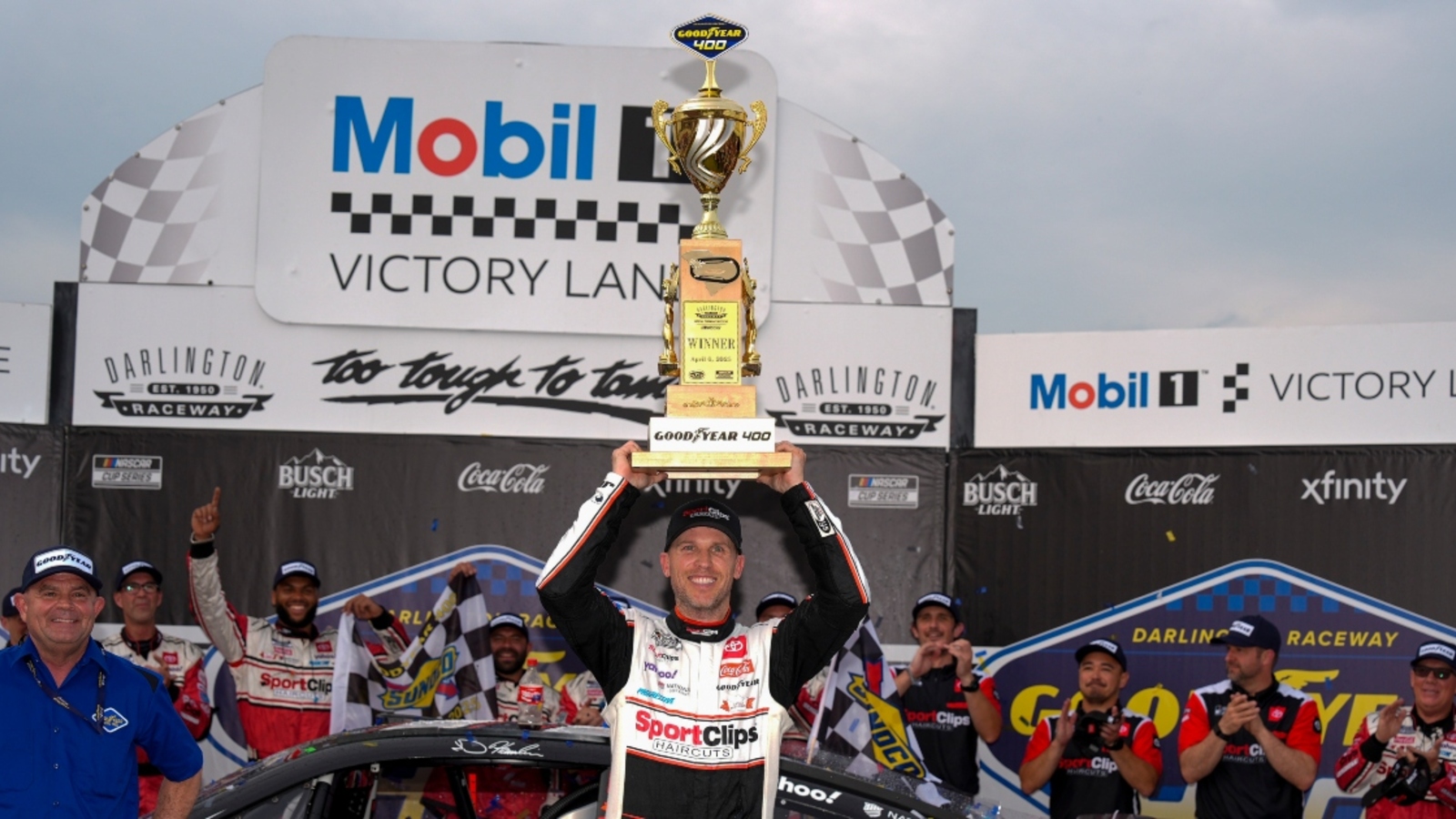 Denny Hamlin explains where his 56 NASCAR Cup Series trophies are kept