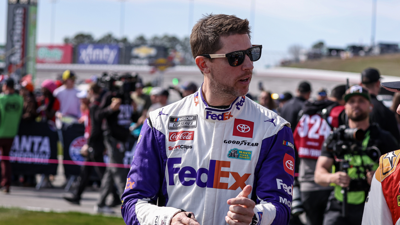 Denny Hamlin claims the NASCAR garage is ‘full of snitches’ after Joey Logano glove controversy