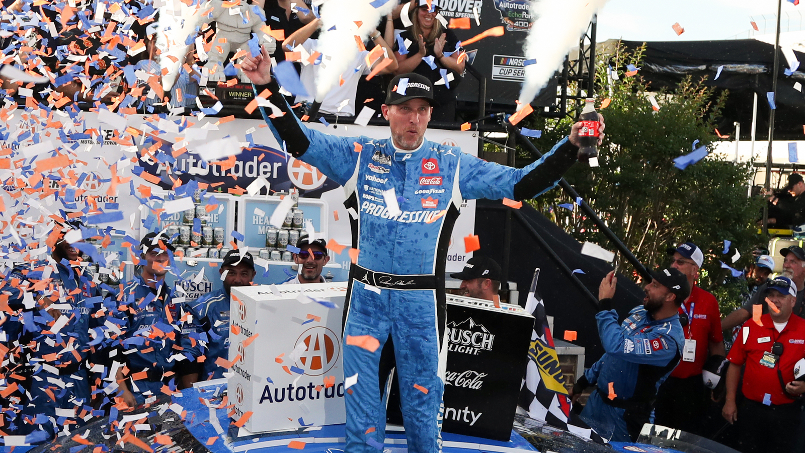 Denny Hamlin Opens Up About the 'Stressful' Nature of Racing JGR Teammates for the Win at Dover