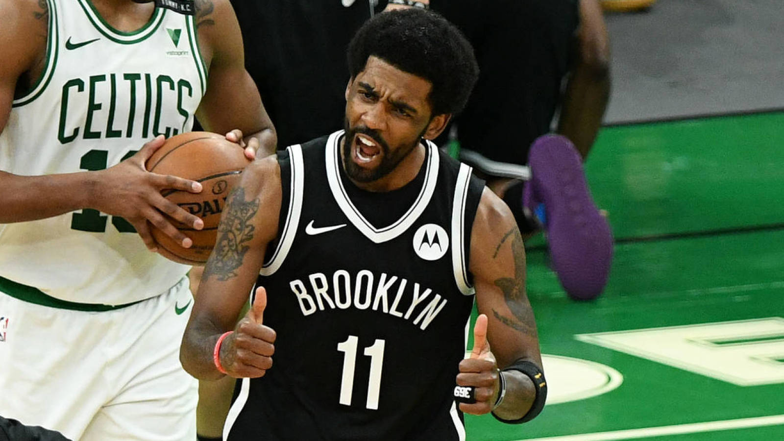 Watch Kyrie Irving Disrespected Celtics Logo Before Water Bottle Incident Yardbarker