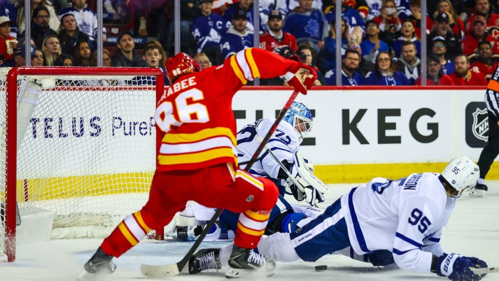 Gridin's Brace Powers Flames Past Maple Leafs 5-2