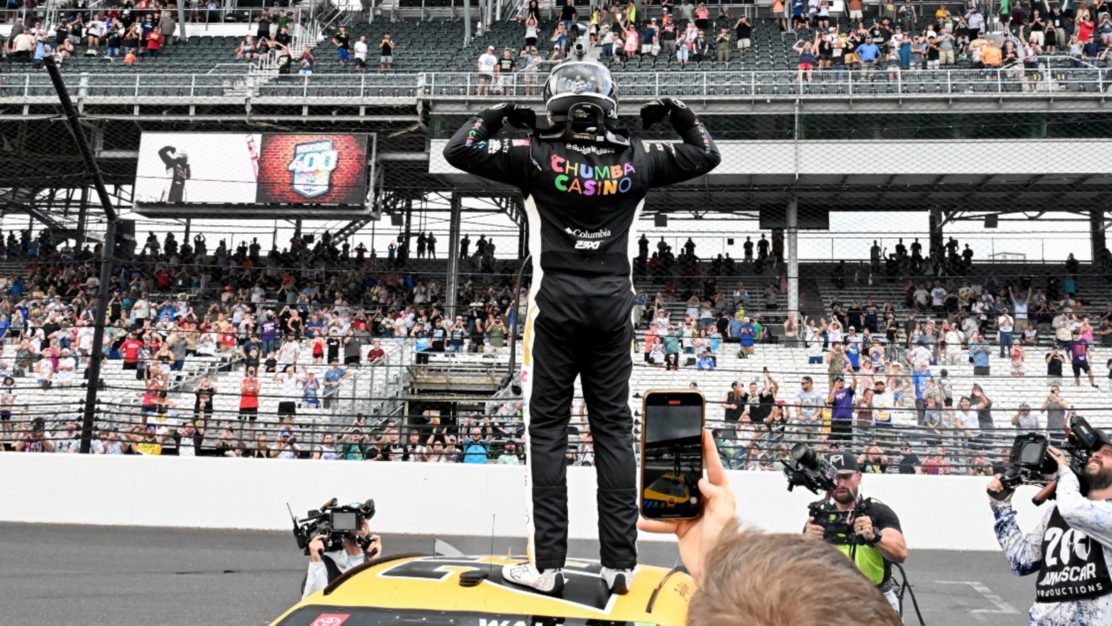 Denny Hamlin reveals bittersweet emotions after Bubba Wallace Brickyard 400 victory