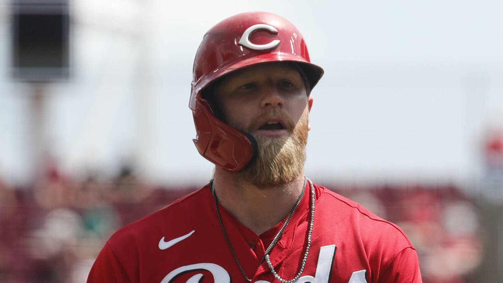 Reds place outfielder having career year on injured list