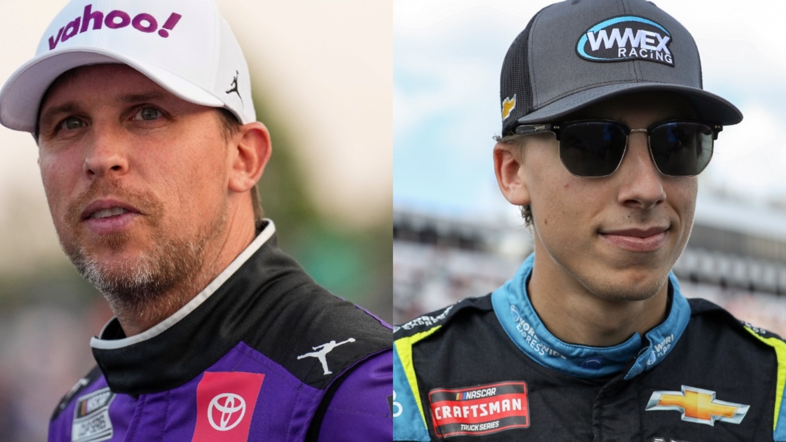 Denny Hamlin reacts to Zane Smith crew chief confronting Carson Hocevar after Iowa NASCAR race