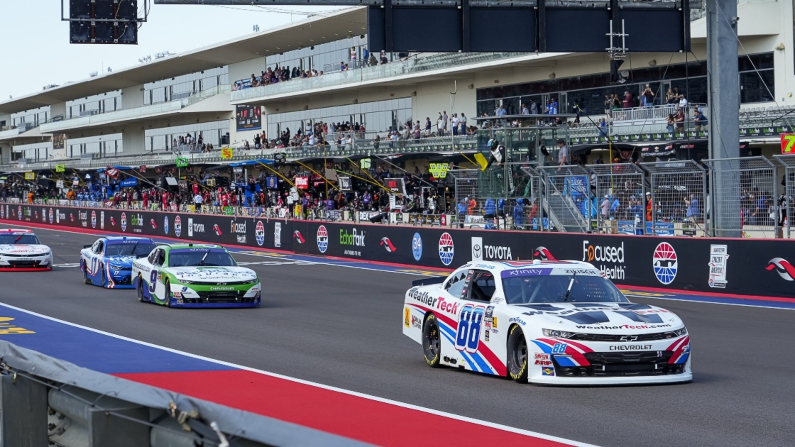 Connor Zilisch overcomes penalty, contact to win thrilling COTA Xfinity Series race