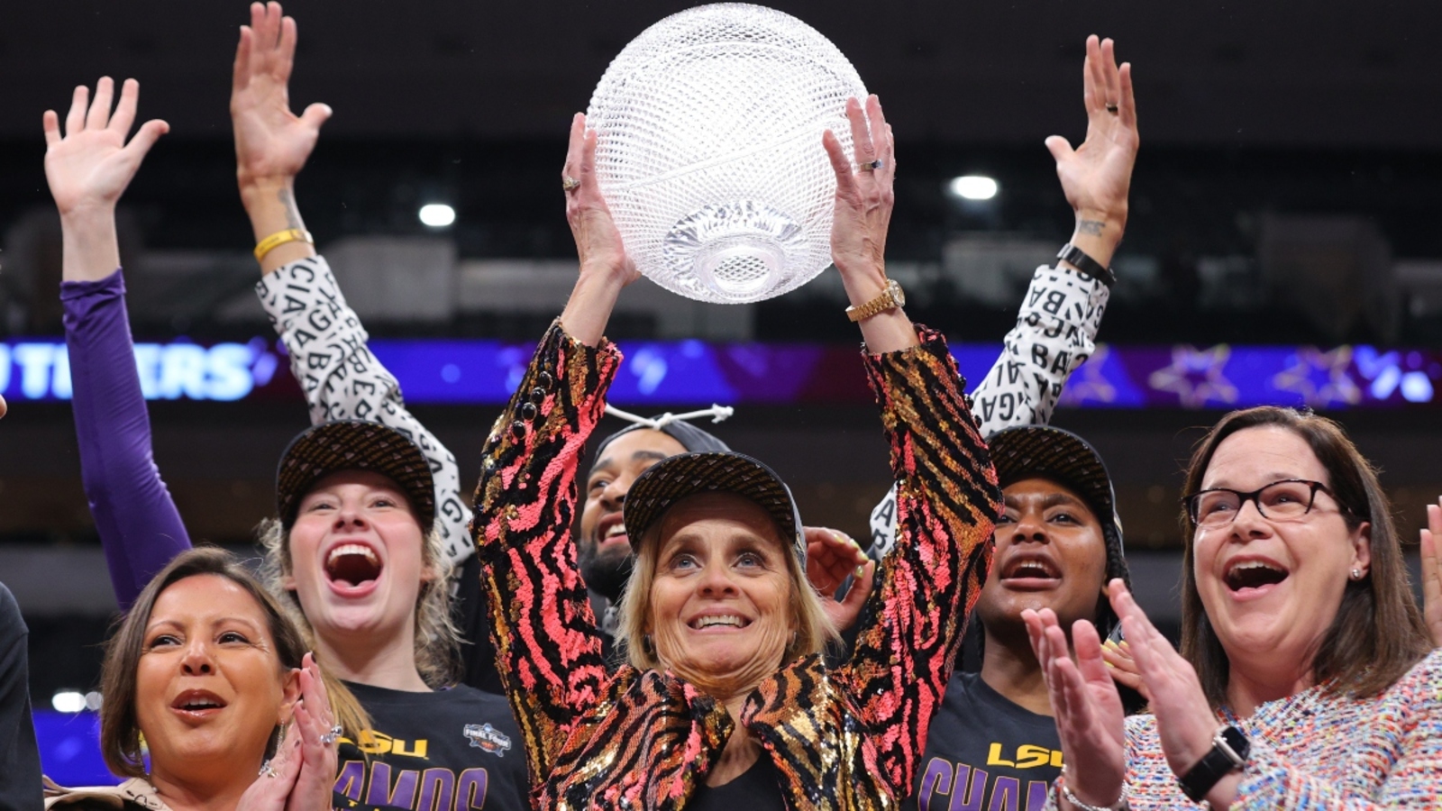 LSU Coach Kim Mulkey and Granddaughter Do Angel Reese’s ‘You Can’t See