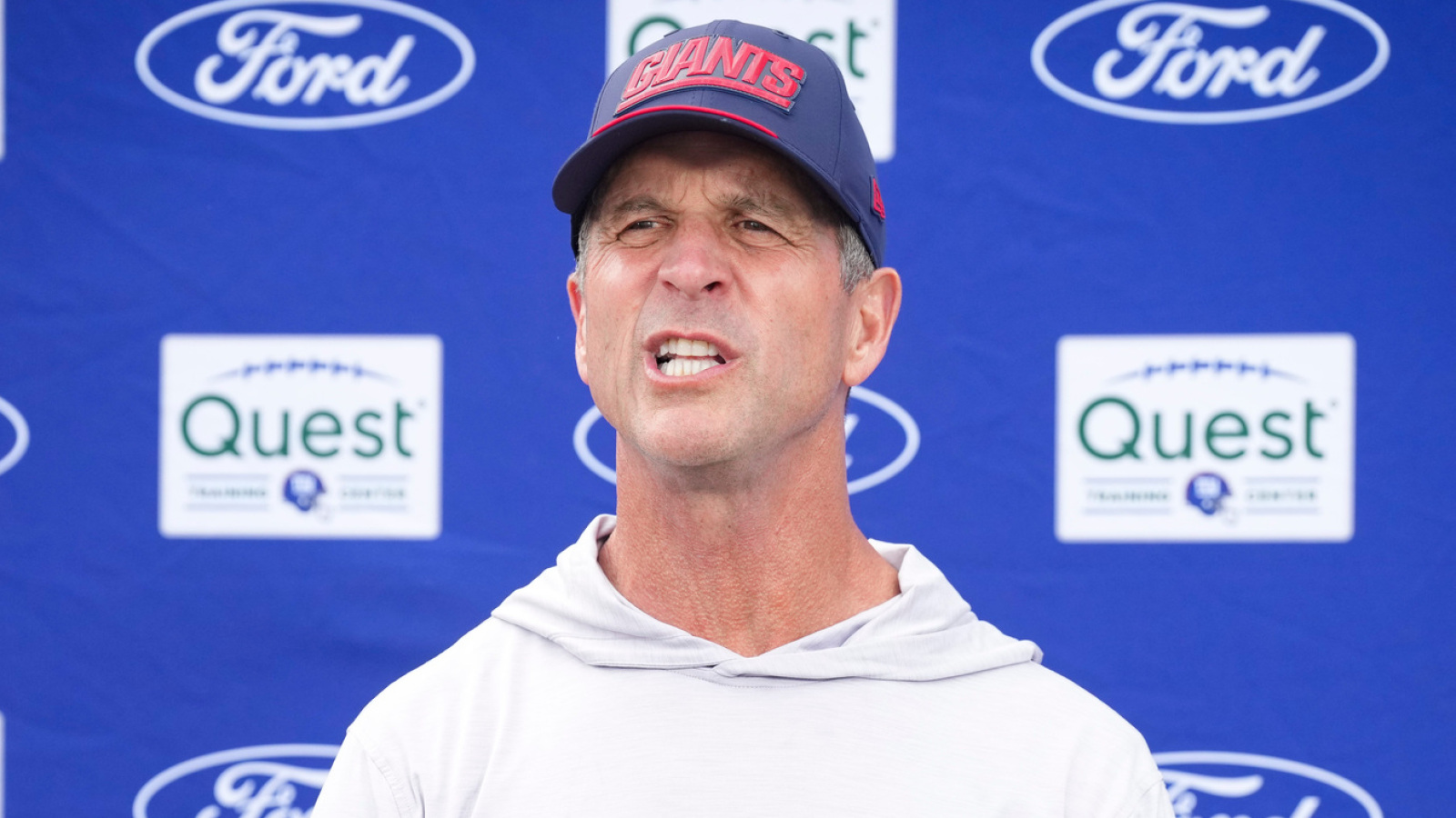 Giants Coach John Harbaugh Addresses Jaxson Dart's Medical Tent Comments