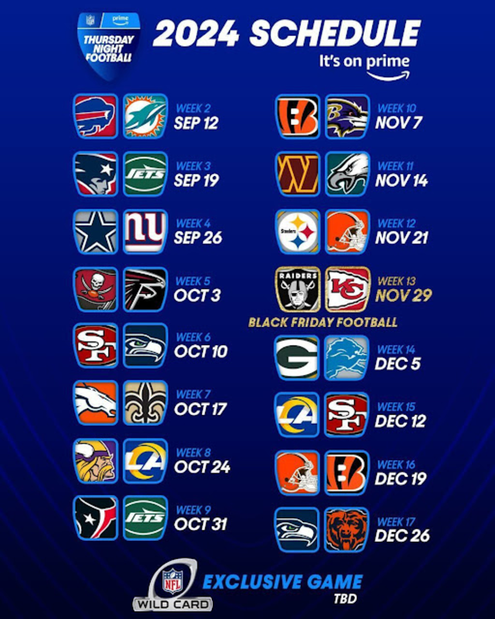 Tnf Schedule 2025