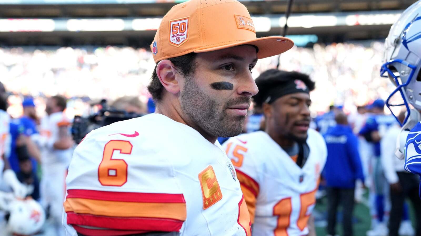 Baker Mayfield hits back at ‘little guy' Seattle Seahawks fan after heated 2025 clash