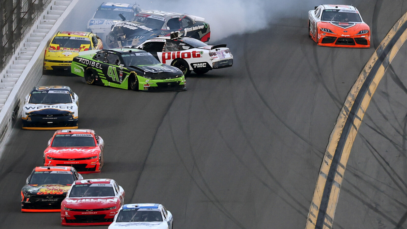 NASCAR O'Reilly Series at Daytona: Big Wreck Breaks Out to End Stage 1