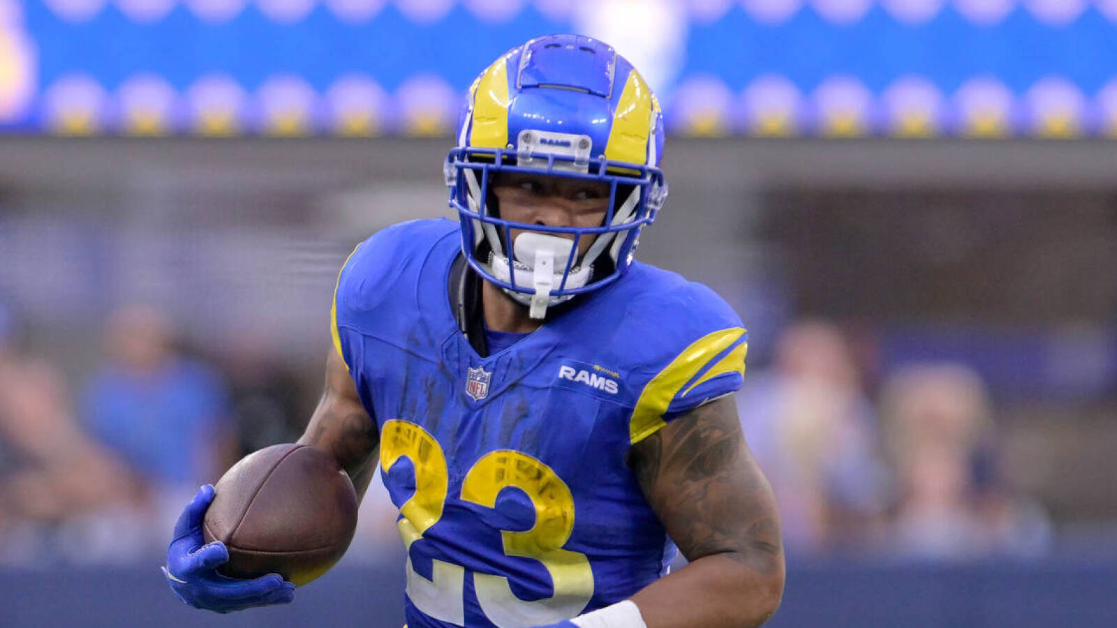 Watch: Kyren Williams scores TD, flips football to mom in the stands ...