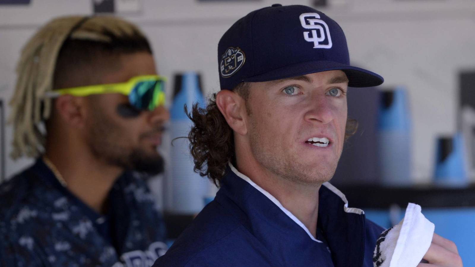 Watch: Padres pitcher Chris Paddack gets thrown out at first from