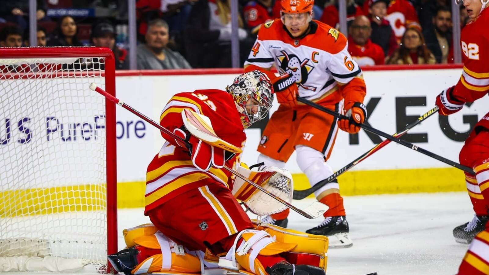 Flames notch 1st win, continue success in road games against Ducks
