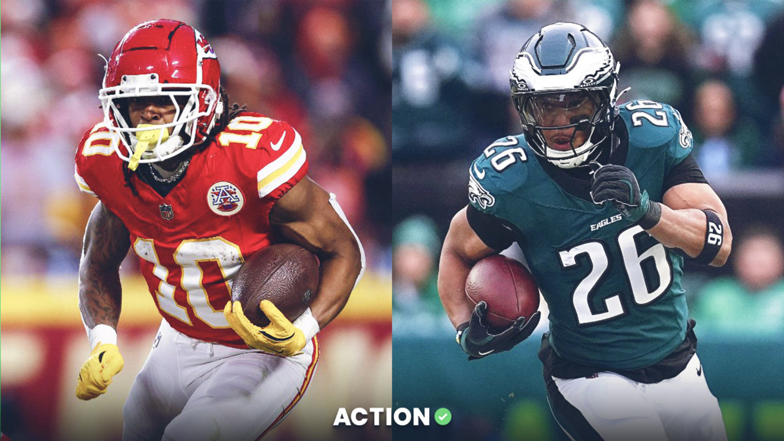 Getty Images. Pictured: Isiah Pacheco (left) and Saquon Barkley. Chiefs vs. Eagles Parlay Picks: +1200 Super Bowl SGP With 3 Legs Originally posted on Action Network | By Matt Trebby | Last updated Feb 9, 2025 11:06 AM ET