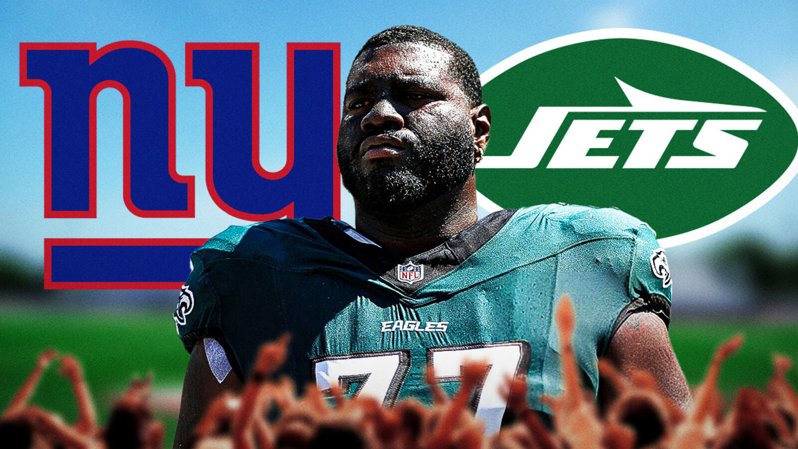 Eagles’ Mekhi Becton shades Jets, MetLife Stadium before New York