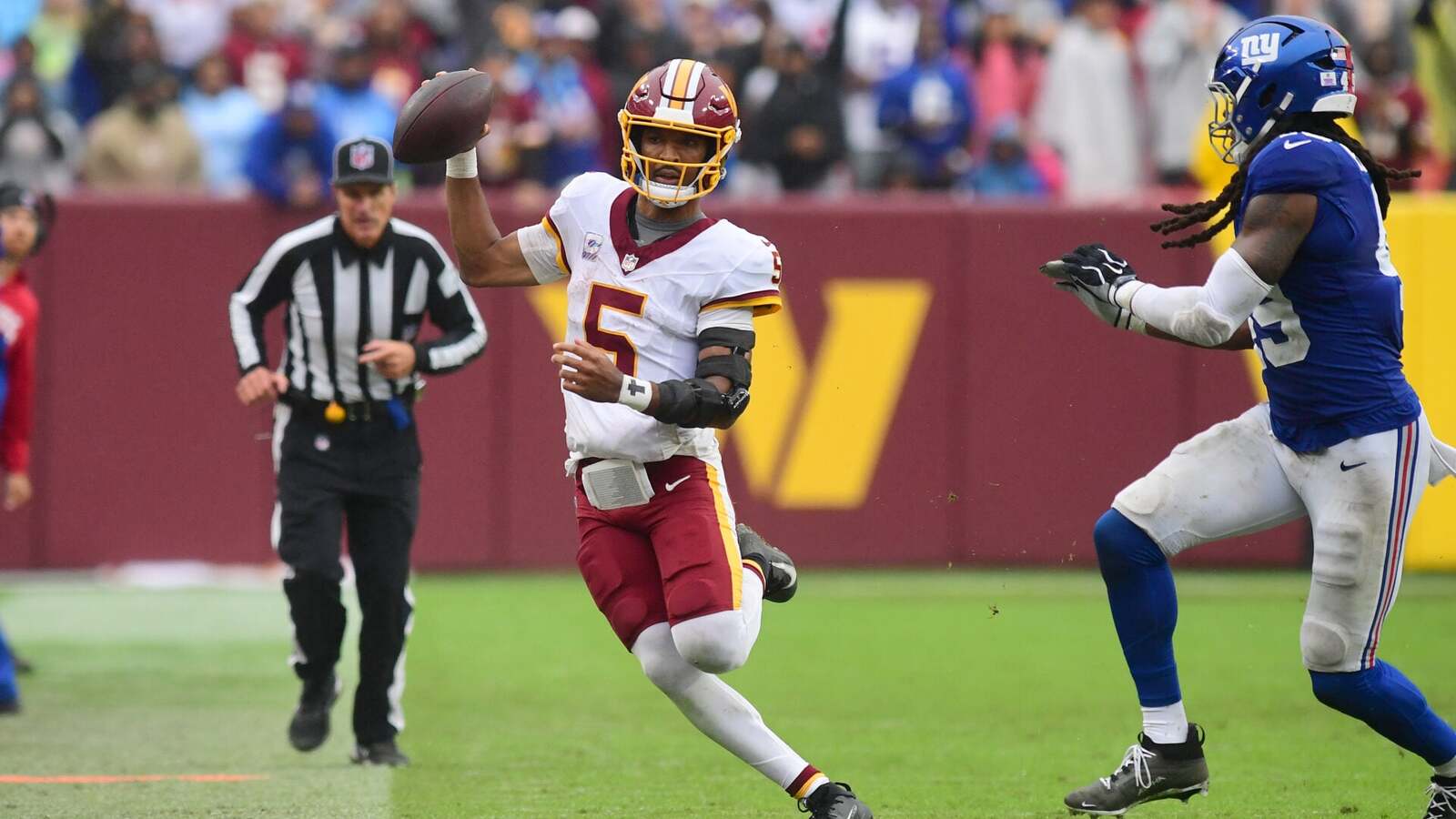 Jayden Daniels refuses to give direct answer about time management blunder vs. NY Giants