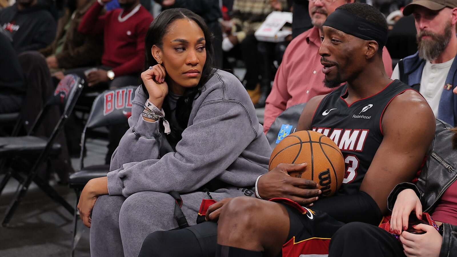 A’ja Wilson’s brutal reaction to boyfriend Bam Adebayo and the Heat’s struggles caught on camera