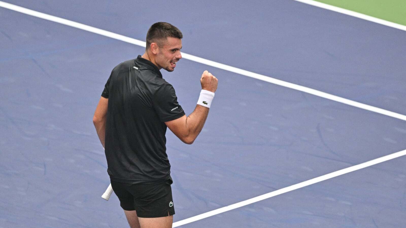 Arthur Gea reacts after stunning Ben Shelton with upset win at the Shanghai Masters