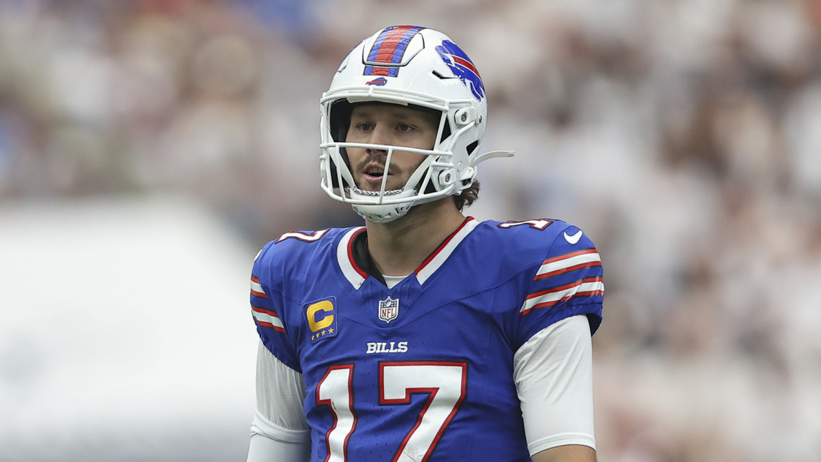 Josh Allen of the Buffalo Bills on the field.