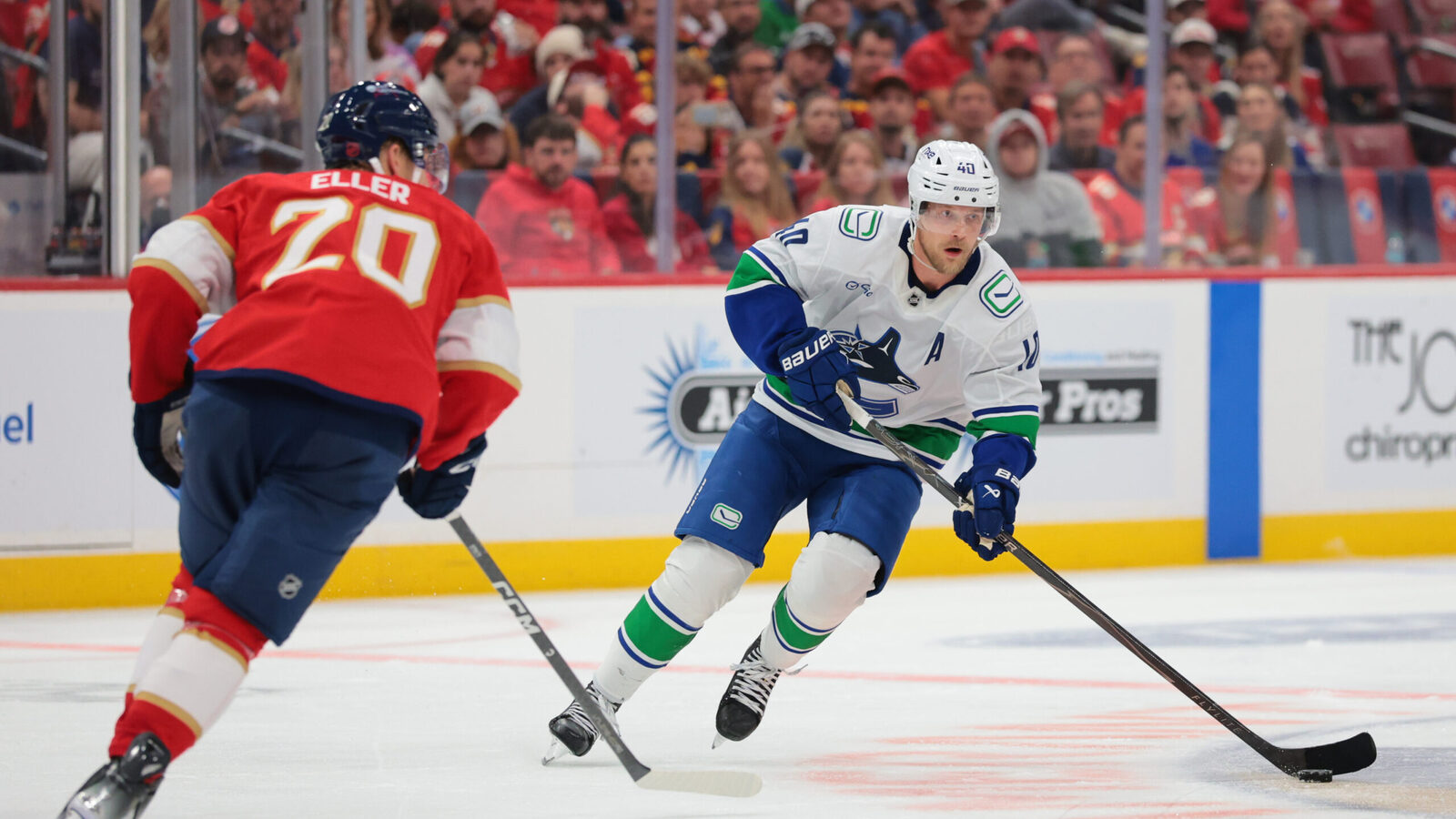 How do Elias Pettersson's first 10 games of 2026-27 compare to his other 10-game starts?