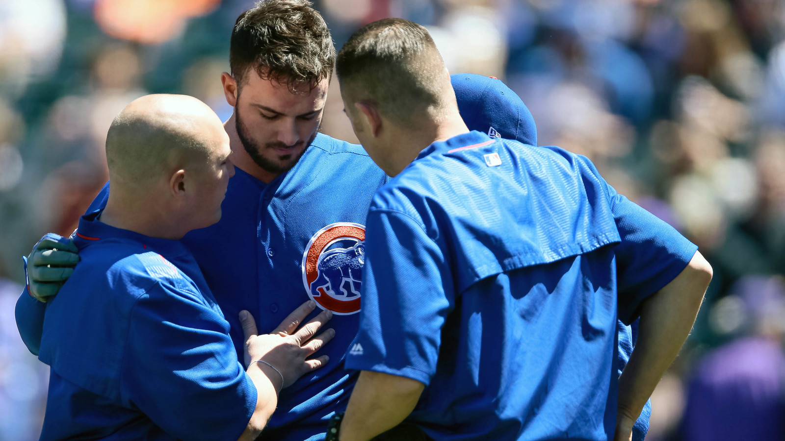 Cubs' Bryant hit in the head Cubs' Bryant hit in the head